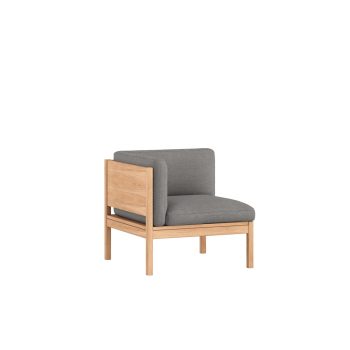MOEBE Modular Corner Stoel Hoekmodule in grijs Stof en Eikenhouten Frame Autumn 0131