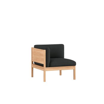 MOEBE Modular Corner Stoel Hoekmodule in zwart Stof en Eikenhouten Frame Field 0793