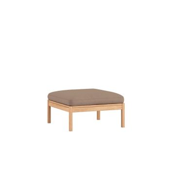 Moebe Modular Sofa Ottoman in Field 0343. Een veelzijdig voetenbankje met een massief eiken frame en duurzame bruinekvadrat bekleding. Perfect als aanvulling op de modulaire bankopstelling