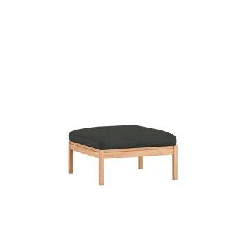 Moebe Modular Sofa Ottoman in Re-Wool 0128. Een veelzijdig voetenbankje met een massief eiken frame en duurzame wollen kvadrat bekleding. Perfect als aanvulling op de modulaire bankopstelling