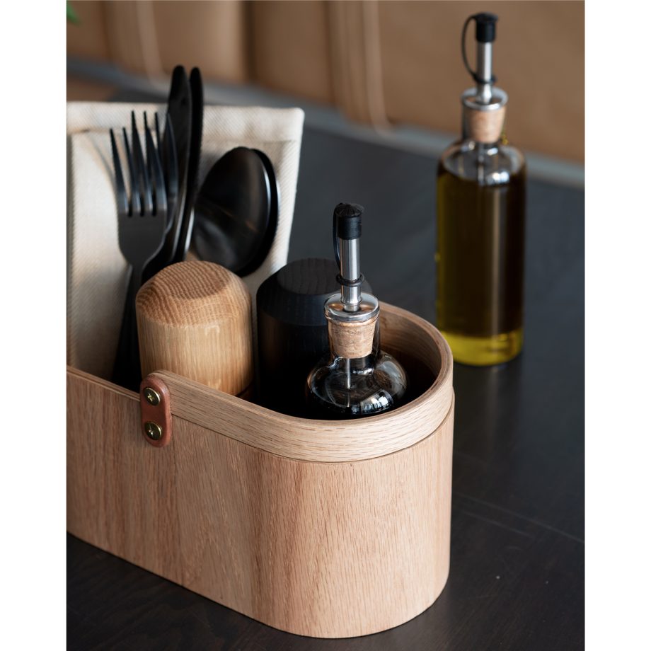 EKTA Living - Wood tray Caddy Organizer - Eikenhout