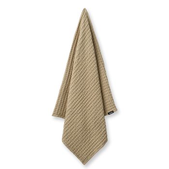Humdakin Waffle badhanddoek Light Stone zandkleur biologisch katoen