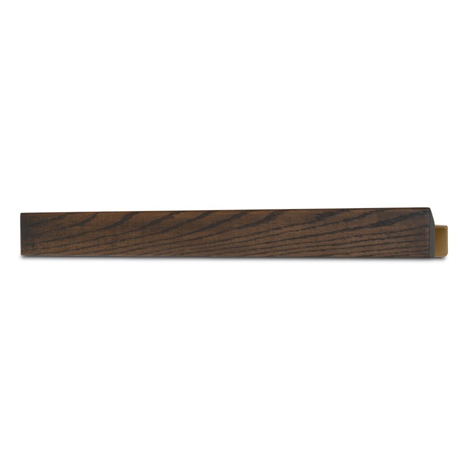 Gejst Flex rail wandplank 60 cmmessenmagneet in gerookt eiken met messing