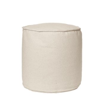Ronde Ferm Living Aun Poef ø40 cm in off-white katoen