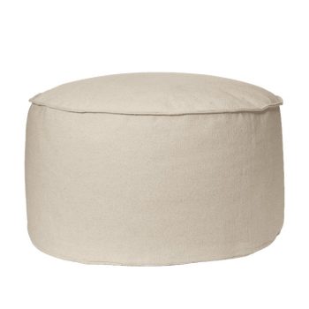 Ronde Ferm Living Aun Poef ø80 cm in off-white katoen
