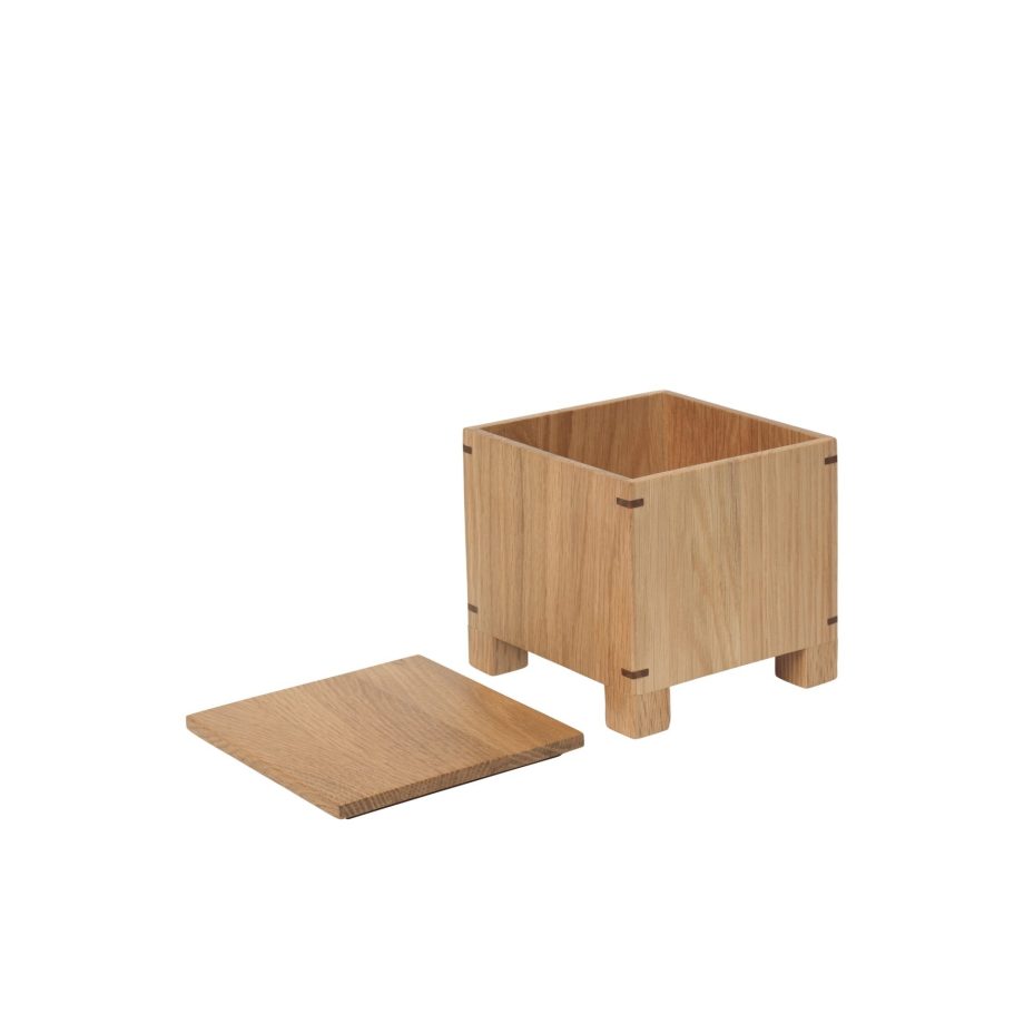 Ferm Living Bon Garlic Box met deksel – Stijlvolle Knoflookdoos opberger van Eikenhout