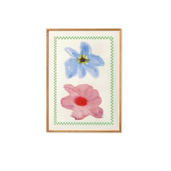 Paper Collective Flower with checks 01 poster in 30 x 40 cm