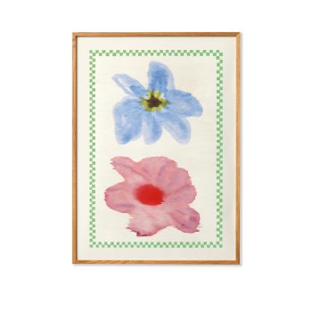 Paper Collective Flower with checks 01 poster in 50 x 70 cm