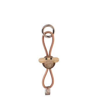 Unieke Kay Bojesen design Monkey sleutelhanger Aapje met leren koord