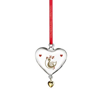 Holmegaard Christmas heart kersthanger 2025 een kersthart in glas met rode lint