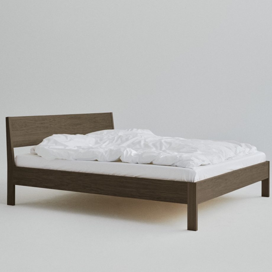 Ejer bed frame met hoofdbord in gerookt eikenhout van Rye Sleep