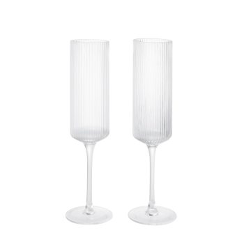 Ferm Living Ripple champagneglazen in helder glas