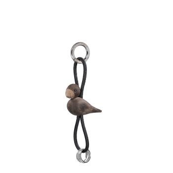 Unieke Kay Bojesen design Bird sleutelhanger - Houten vogel met zwart leren koord