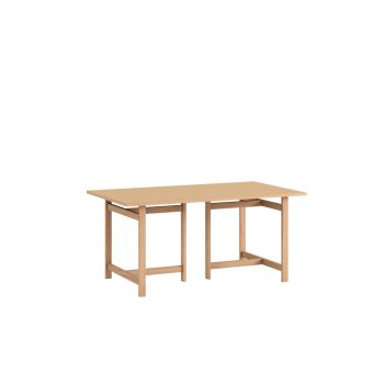 MOEBE eettafel met Muted Peach linoleum tafelblad 160 cm
