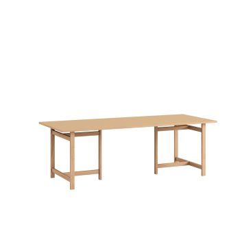 MOEBE eettafel met Muted Peach linoleum tafelblad 220 cm