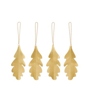 Oak Leaf messing kersthangers Ferm Living goudkleur