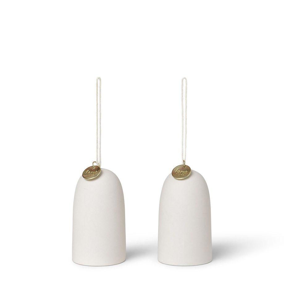 Bell kerstklokken ornamenten van Ferm Living in wit keramiek