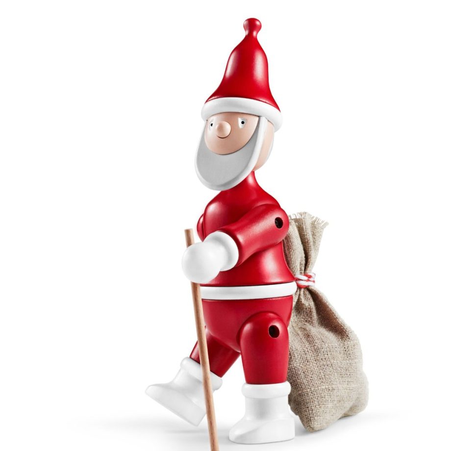 KAY BOJESEN Santa Claus houten kerstman met stok en zak