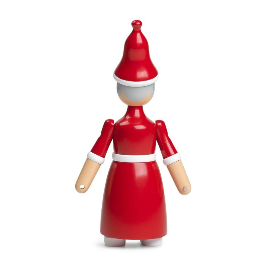 Achterkant van KAY BOJESEN Santa Clara houten ms Santa kerstvrouw met lepel in de hand