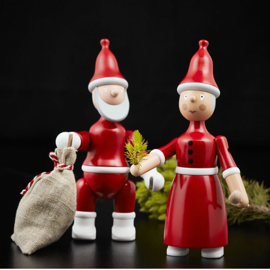 KAY BOJESEN Santa Claus en Santa clara houten kerstman en vrouw