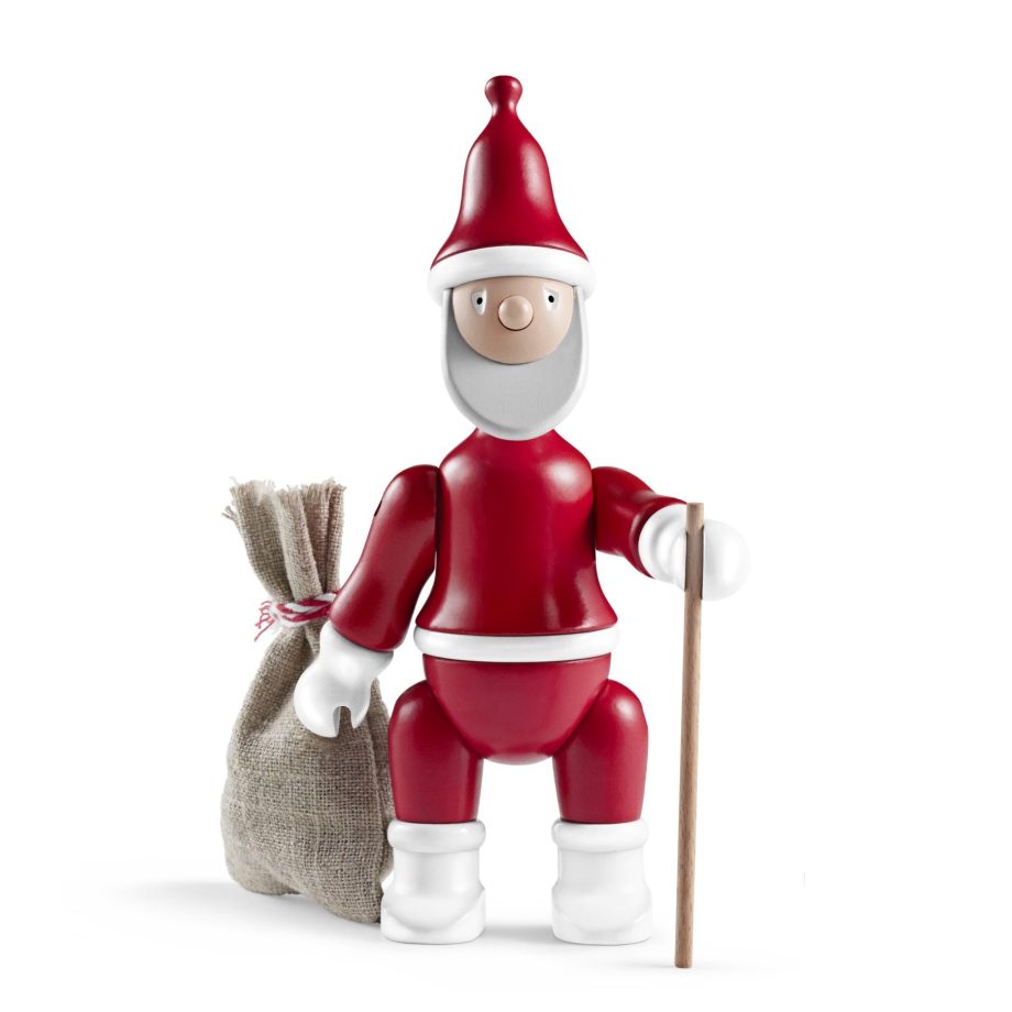 KAY BOJESEN Santa Claus houten kerstman met stok en zak
