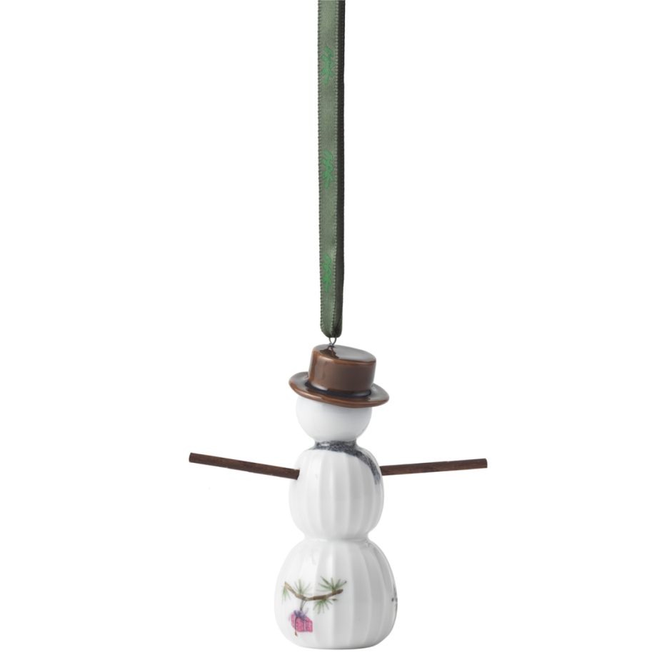 Achterkant Keramieken Sneeuwpop Kähler Snowman kersthanger uit de Hammershøi Christmas collectie