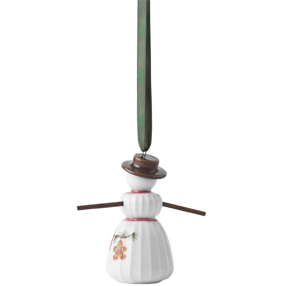 Achterkant Kähler Snowwoman sneeuwpop kersthanger uit de Hammershøi Christmas collectie