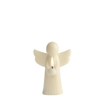 Uyuni LED kaars kerst engel figuur in off white 15 cm