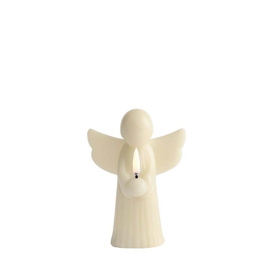 Uyuni LED kaars kerst engel figuur in off white 15 cm