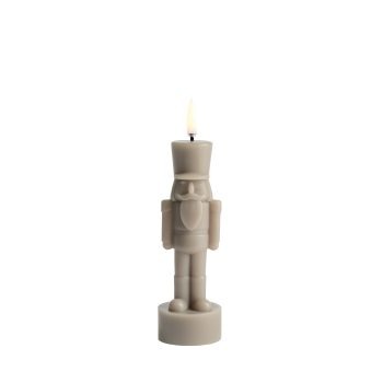 Uyuni LED kaars Nutcracker figuur in Sandstone taupe 16 cm