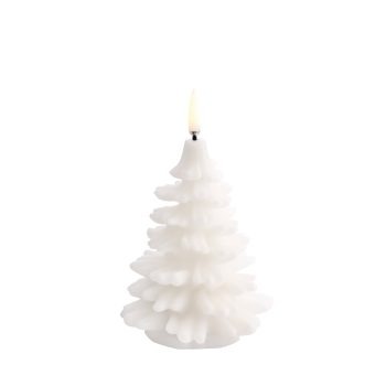 Witte kerstboom LEB kaars van Uyuni Lighting gemaakt van wax 21 cm hoog