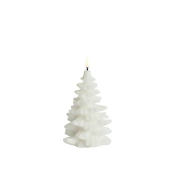 Witte kerstboom LEB kaars van Uyuni Lighting gemaakt van wax 18 cm hoog