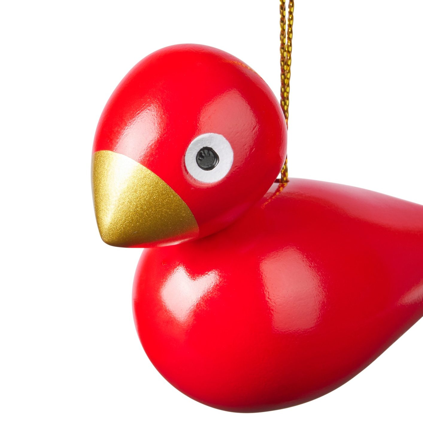 close up Kay Bojesen Christmas birds kersthangers in rood